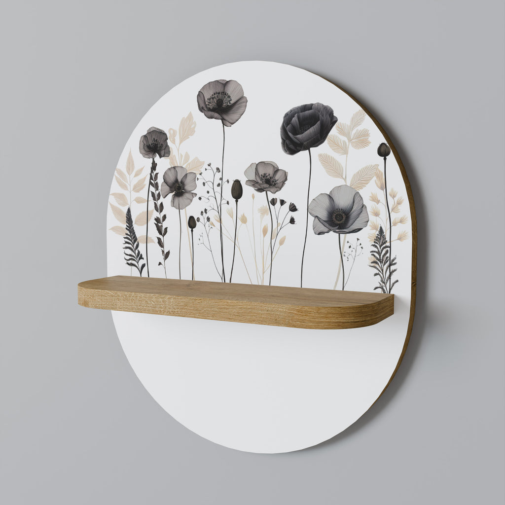 POPPY ALLURE Oval Art Shelf In Oak Effect