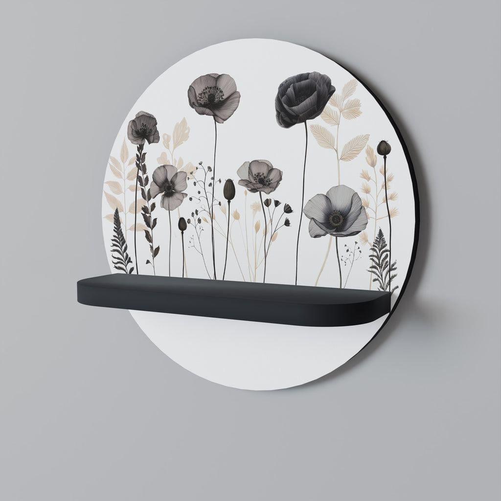 Estantería de arte redonda POPPY ALLURE con acabado negro