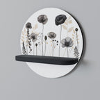POPPY ALLURE Round Art Shelf In Black Finish