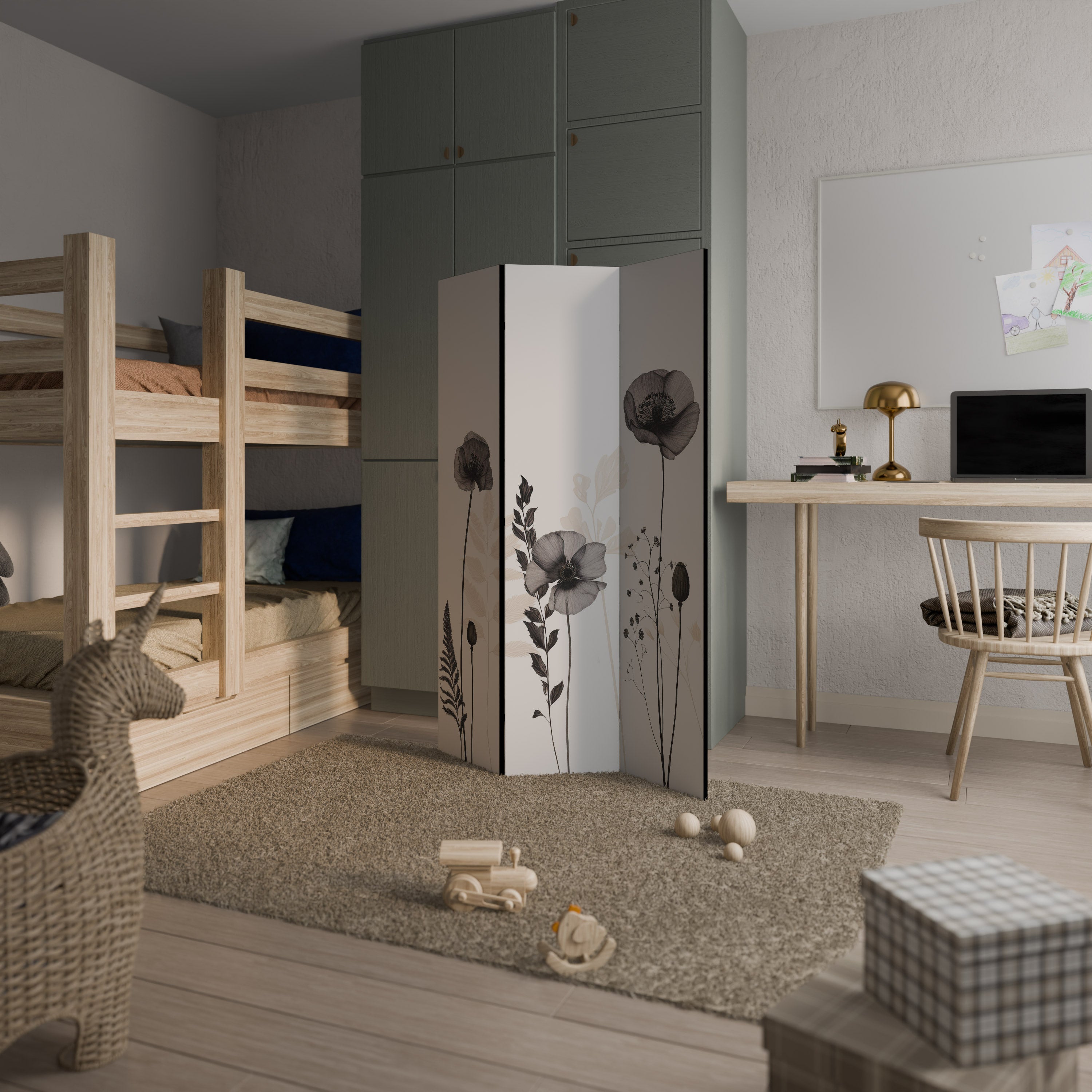 POPPY ALLURE Biombo de 3 paneles