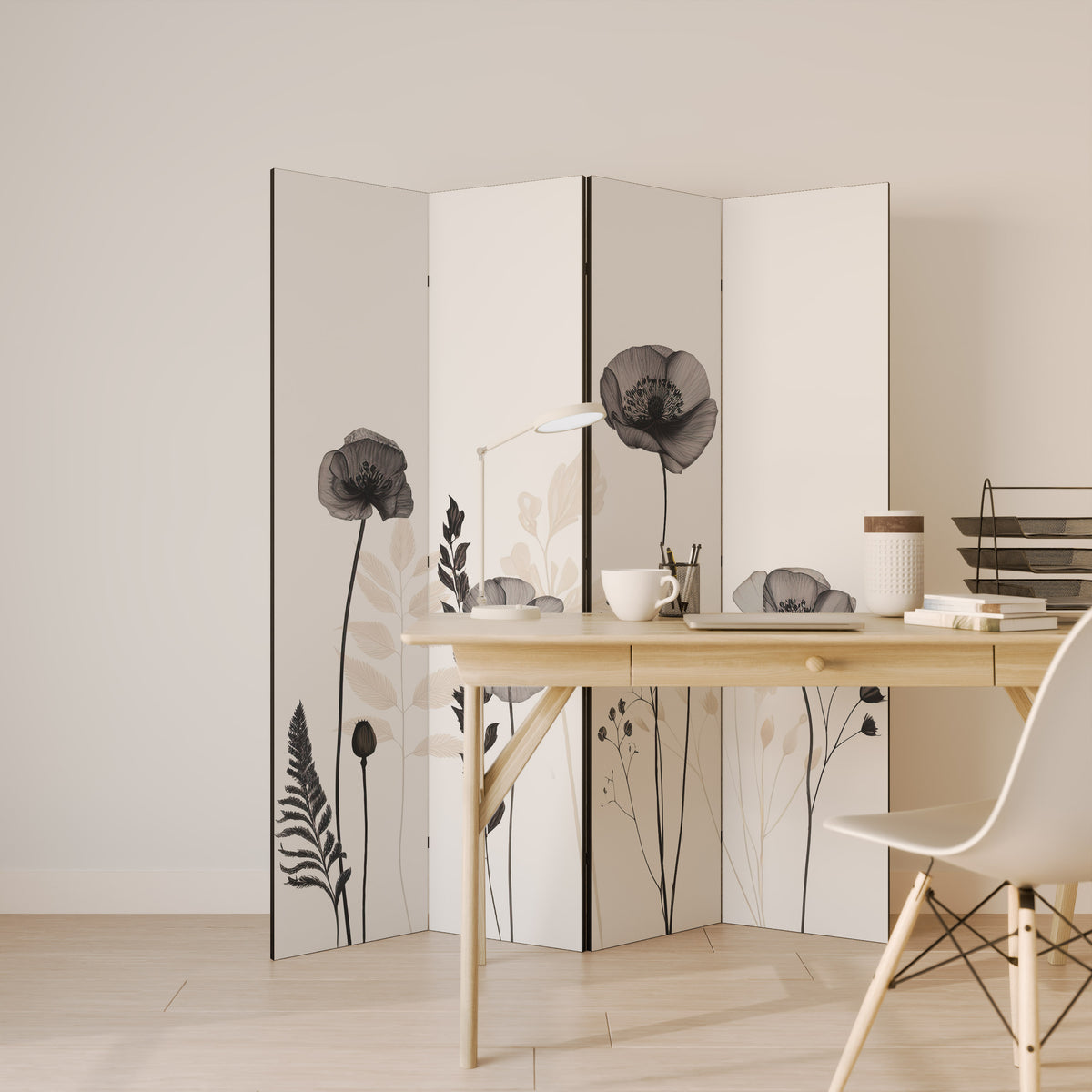 POPPY ALLURE Biombo de 4 paneles