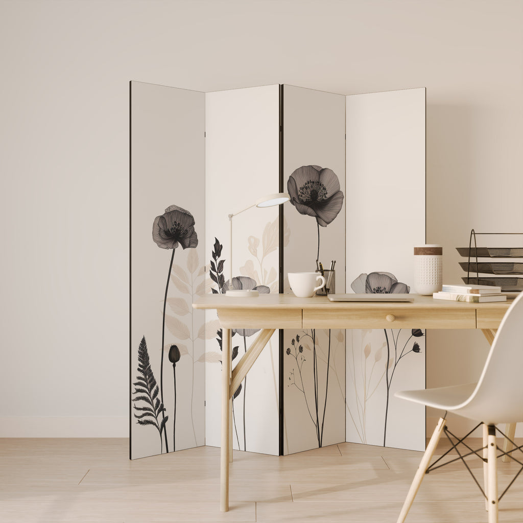 POPPY ALLURE Decorative 4-Panel Room Divider