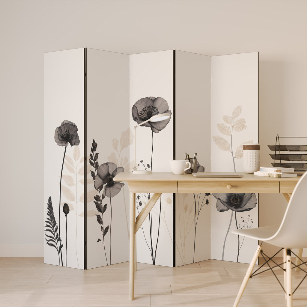 POPPY ALLURE Decorative 5-Panel Room Divider