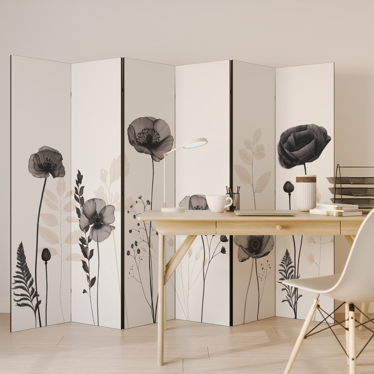 POPPY ALLURE Biombo de 6 paneles