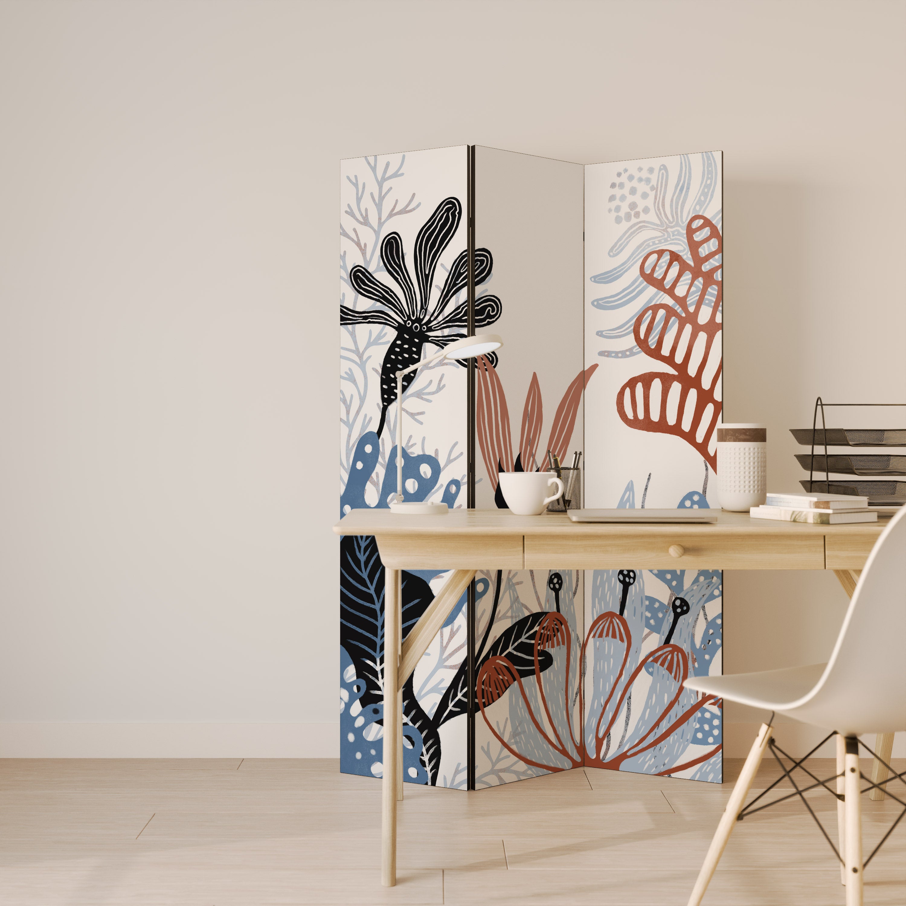 ORGANIC ASSEMBLAGE Biombo de 3 paneles