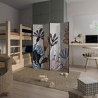 ORGANIC ASSEMBLAGE Biombo Decorativo de 4 Paneles