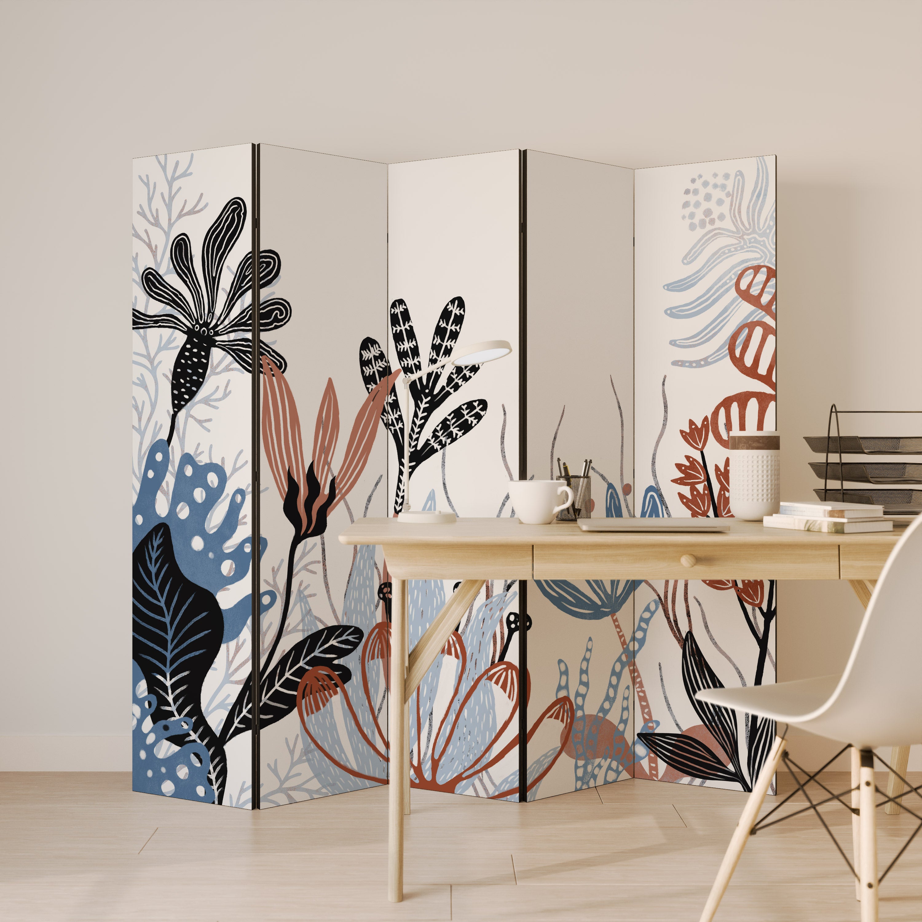ORGANIC ASSEMBLAGE Decorative 5-Panel Room Divider