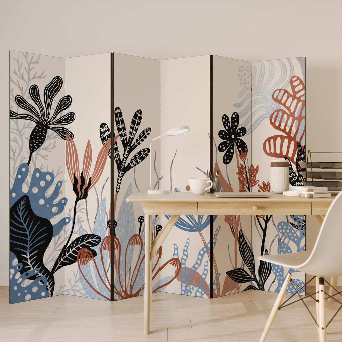 ORGANIC ASSEMBLAGE Biombo de 6 paneles