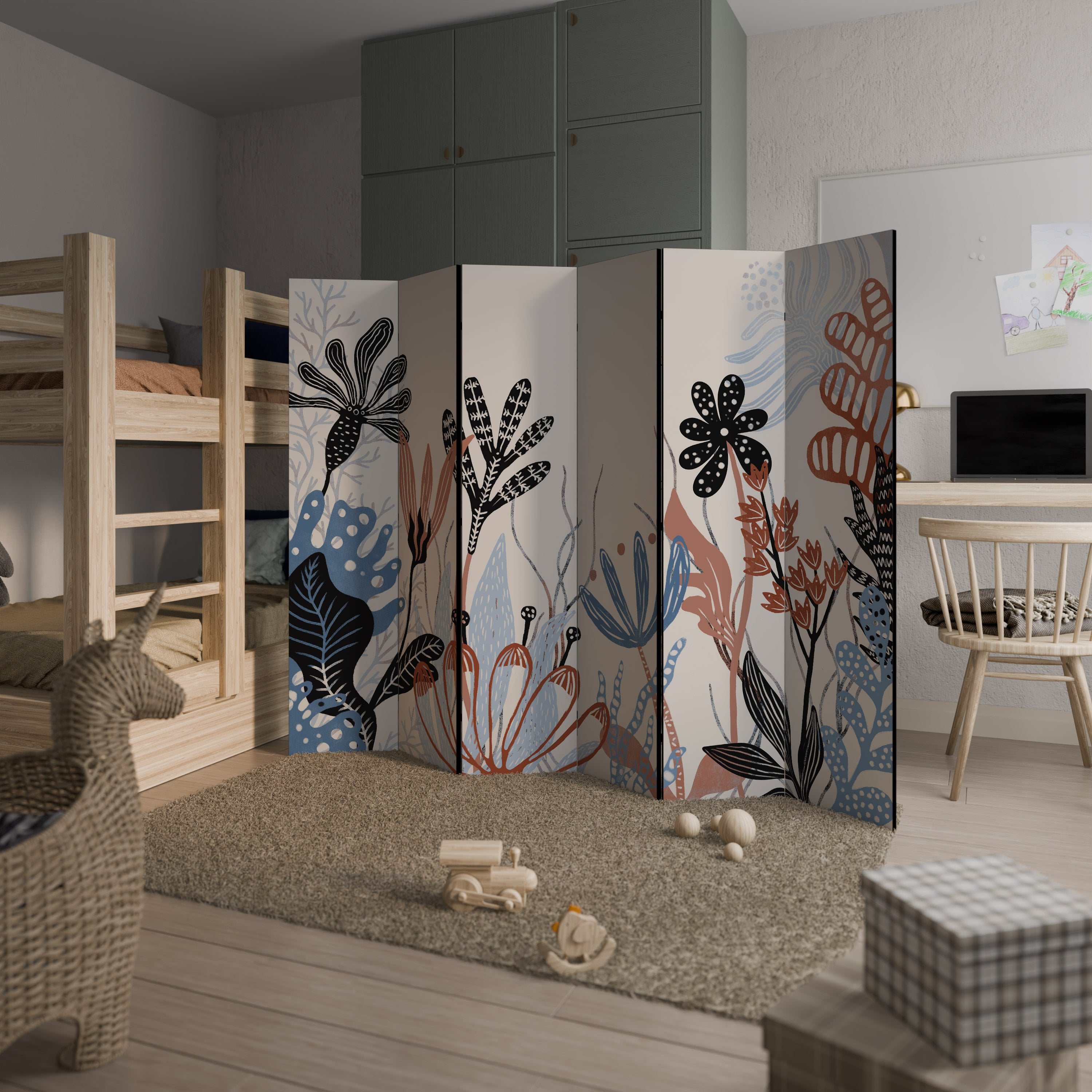 ORGANIC ASSEMBLAGE Decorative 6-Panel Room Divider