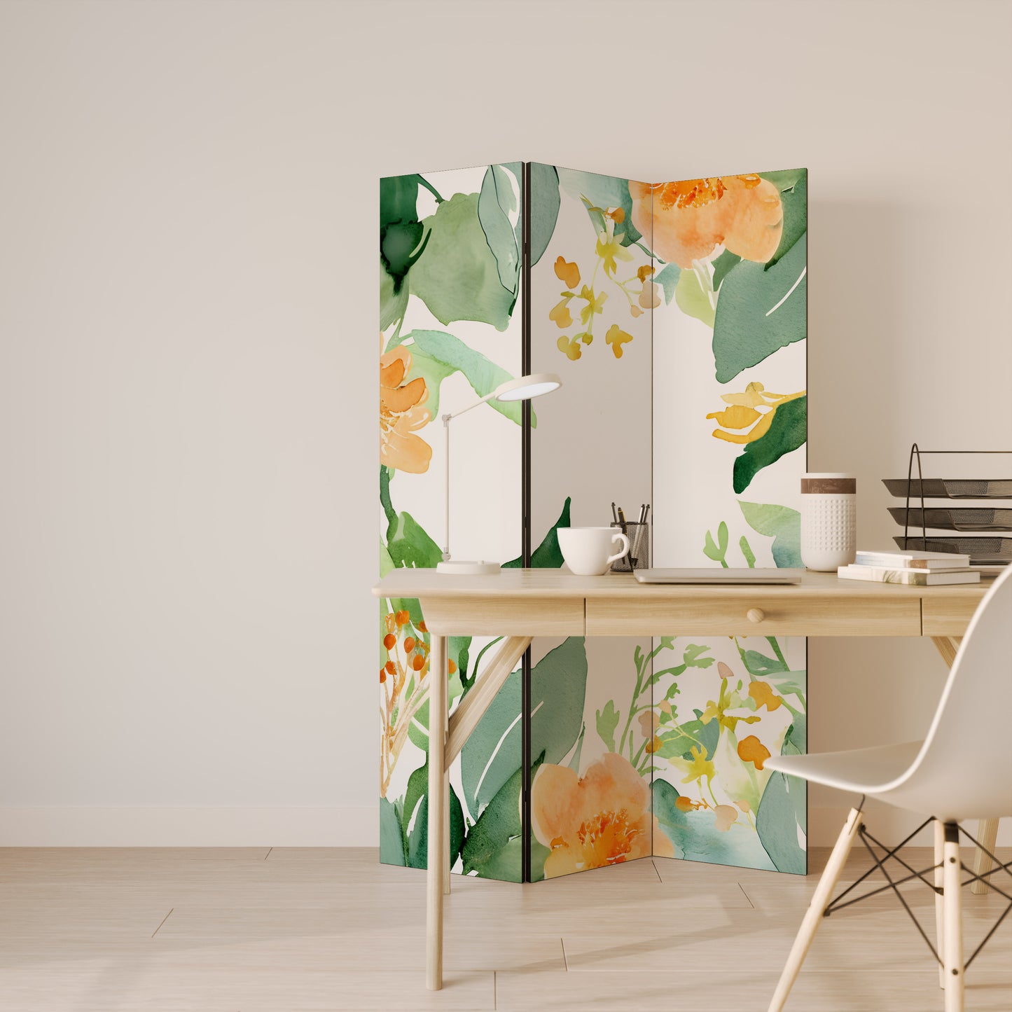 FLORAL SERENITY SPLIT Biombo de 3 paneles