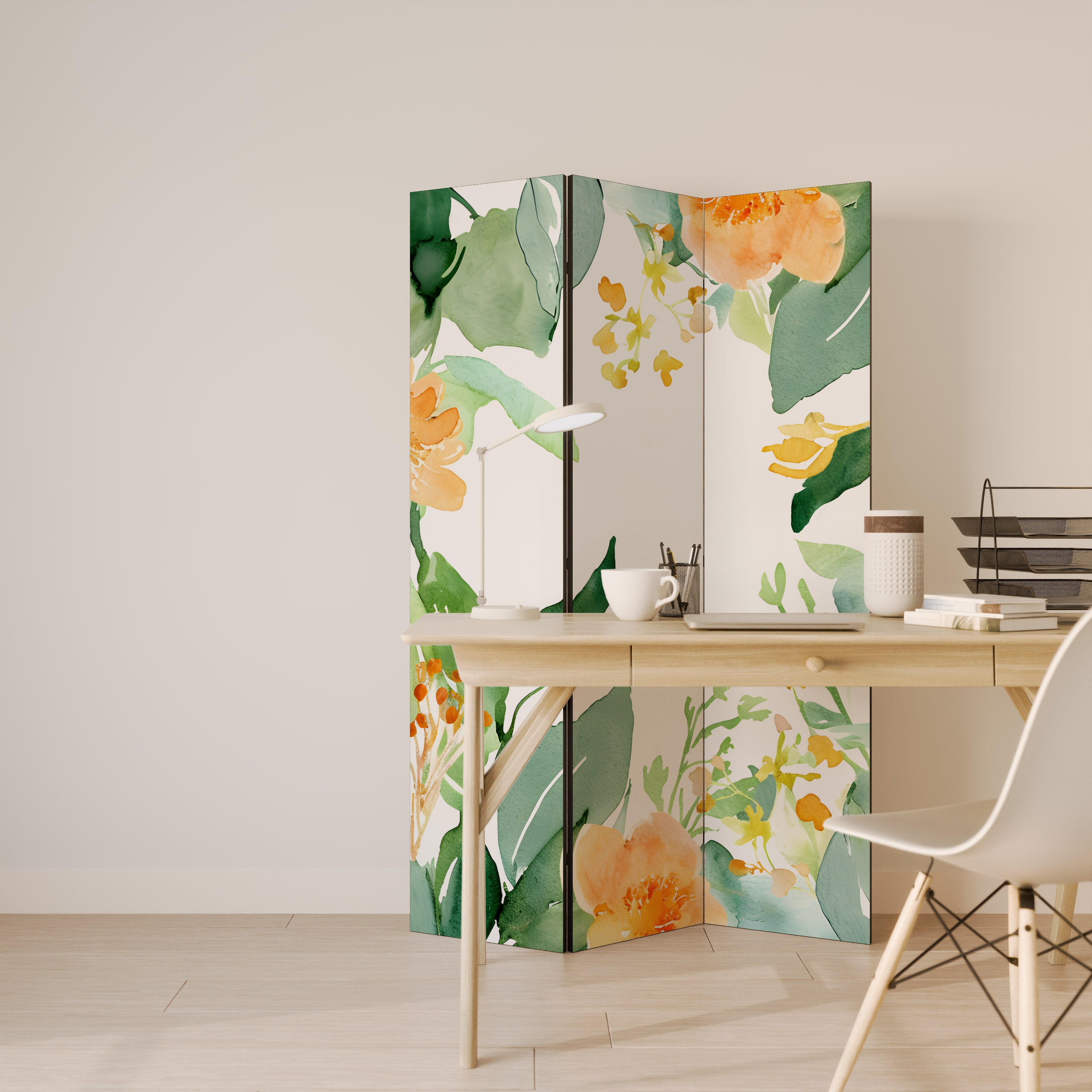 FLORAL SERENITY SPLIT Decorative 3-Panel Room Divider