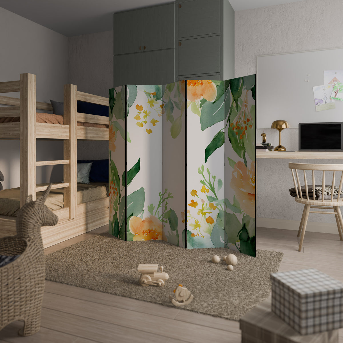 FLORAL SERENITY SPLIT Biombo de 5 paneles