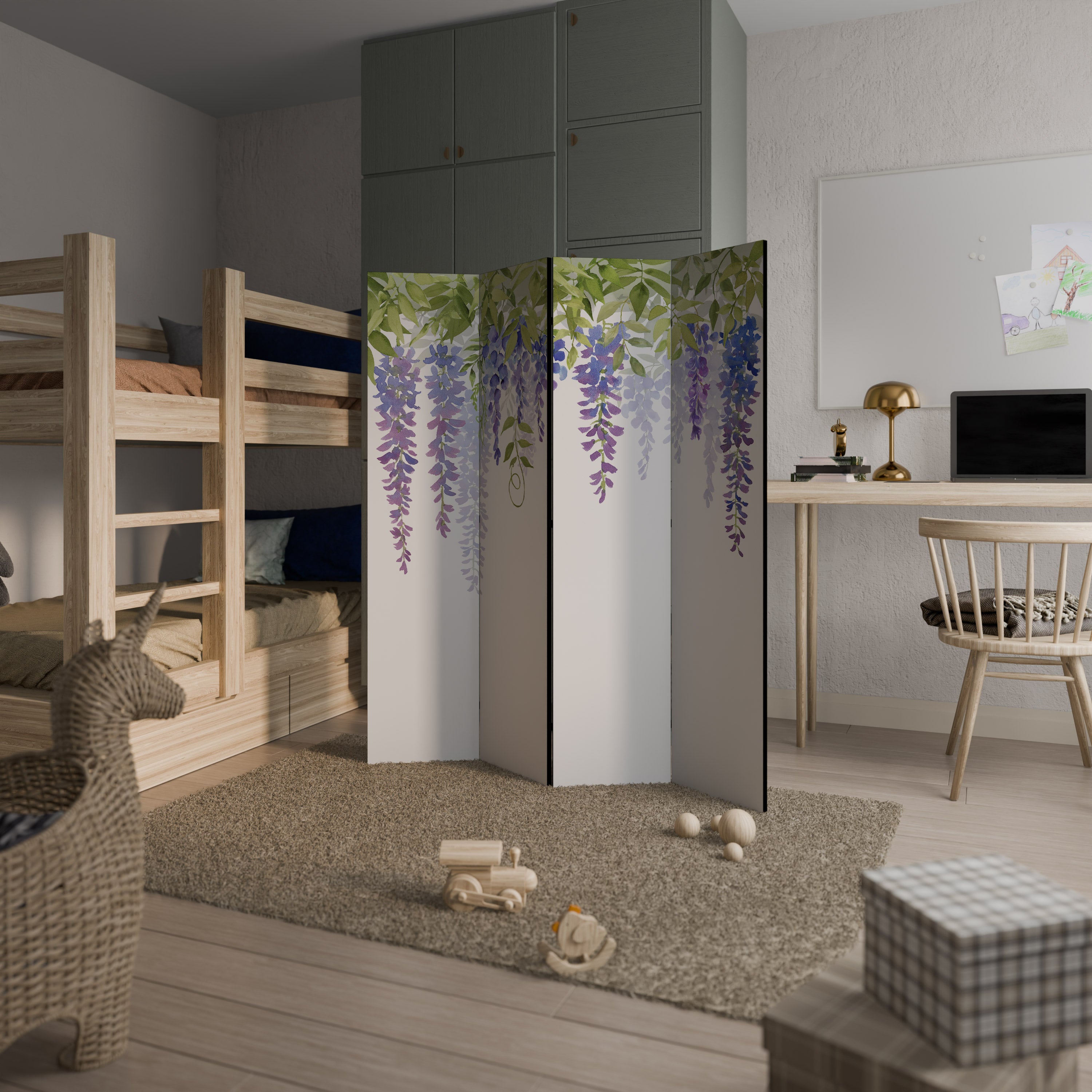 BOTANICAL BREEZE Biombo de 4 paneles