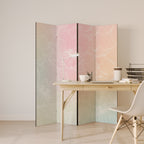 ELEGANT FLORAL FUSION Biombo Decorativo de 4 Paneles