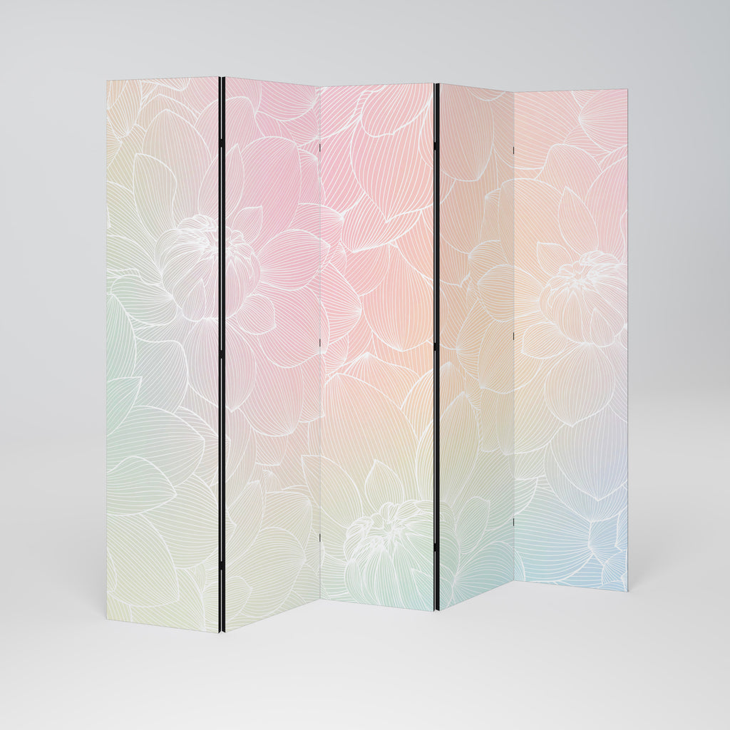 ELEGANT FLORAL FUSION Decorative 5-Panel Room Divider