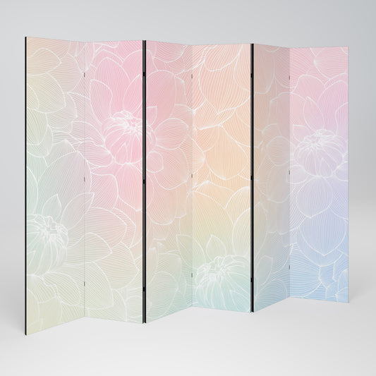 ELEGANT FLORAL FUSION Biombo de 6 paneles
