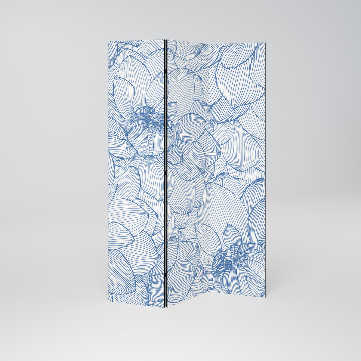 LUSH LINEAR BLOOMS Biombo de 3 paneles