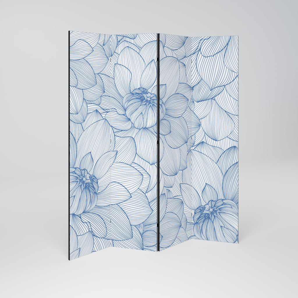 LUSH LINEAR BLOOMS 4-Panel Room Divider
