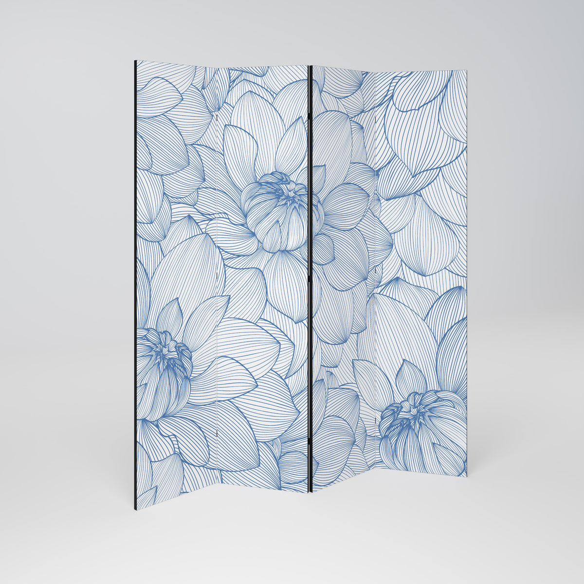LUSH LINEAR BLOOMS 4-Panel Room Divider