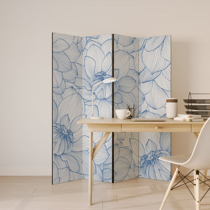 LUSH LINEAR BLOOMS 4-Panel Room Divider