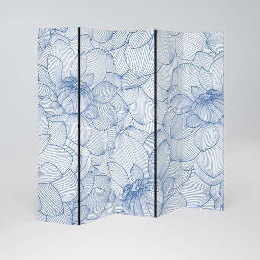 LUSH LINEAR BLOOMS Biombo de 5 paneles
