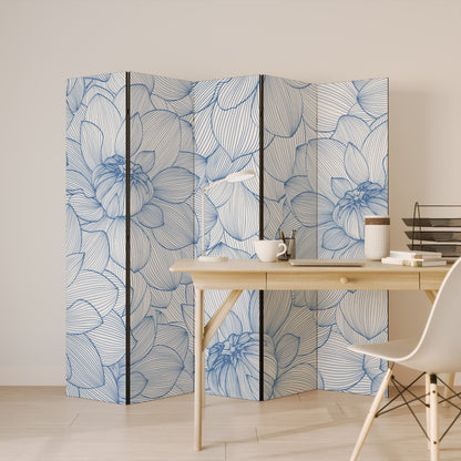 LUSH LINEAR BLOOMS 5-Panel Room Divider