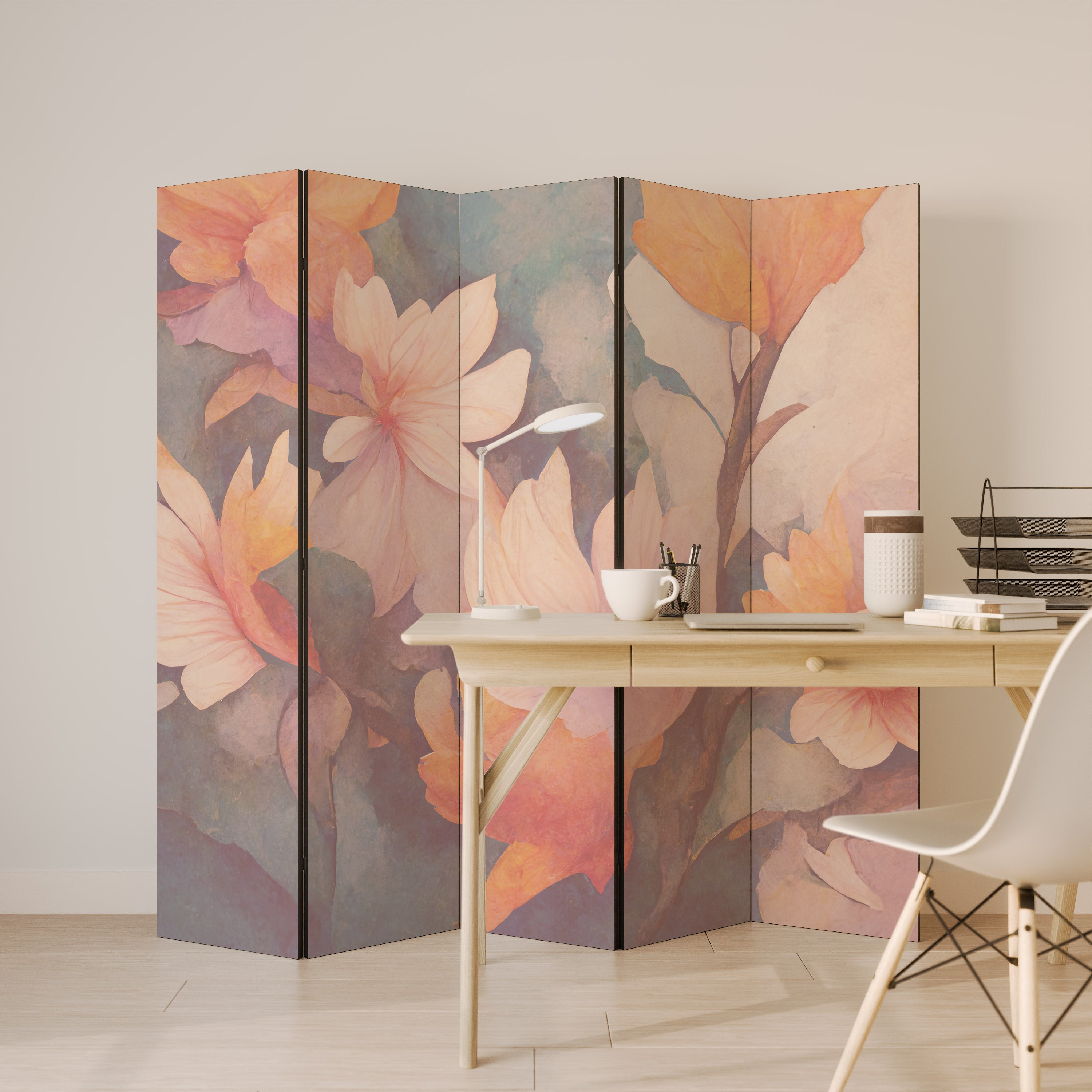 PETAL GRACE Decorative 5-Panel Room Divider