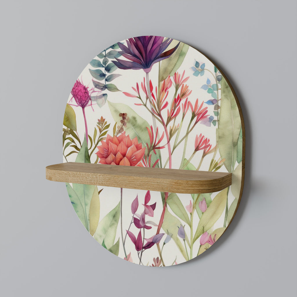 HERBAL FIESTA Oval Art Shelf In Oak Effect