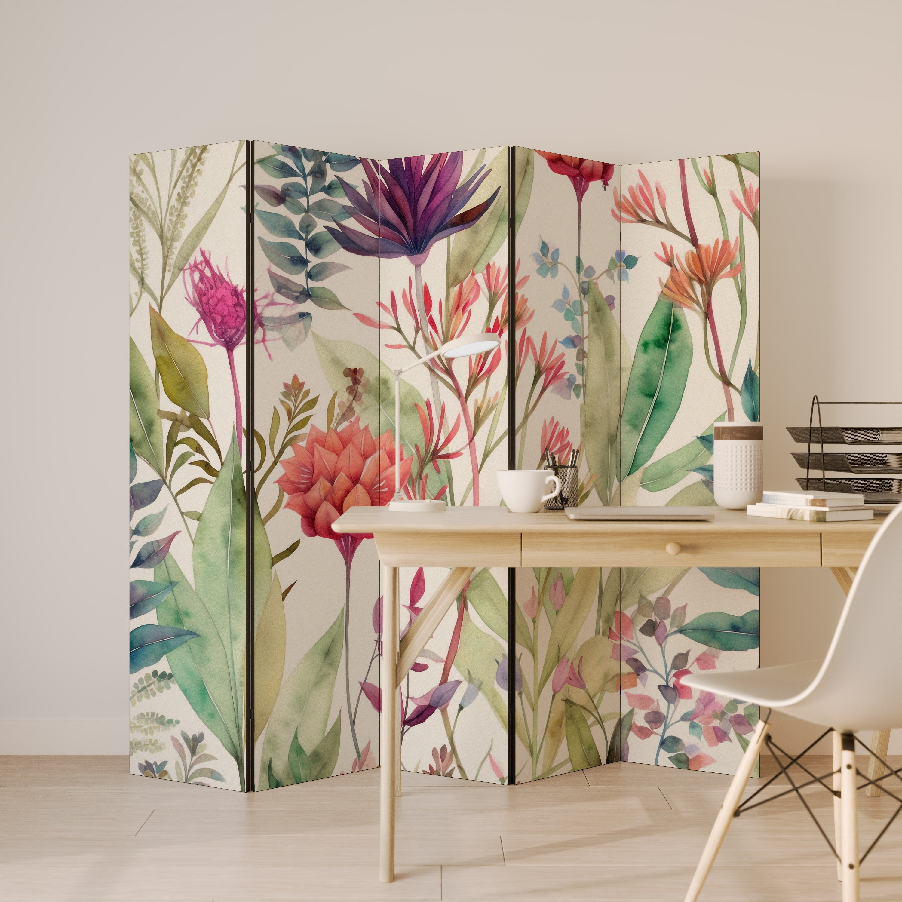 HERBAL FIESTA Decorative 5-Panel Room Divider