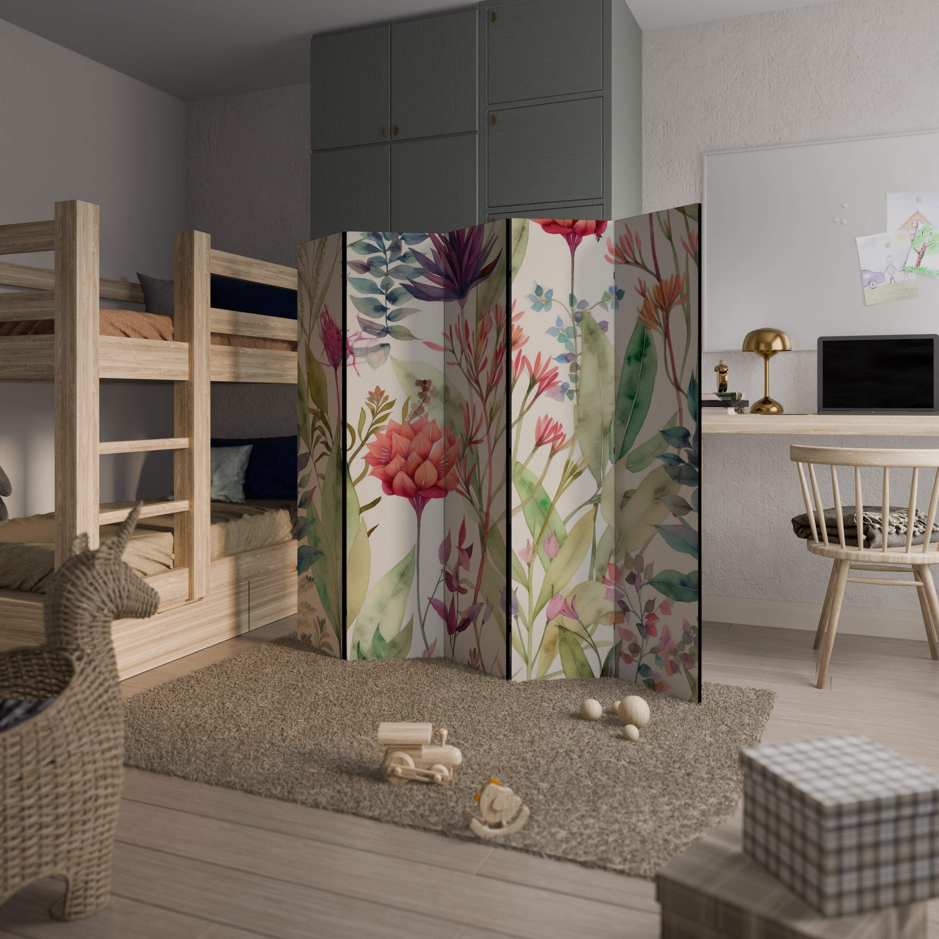 HERBAL FIESTA Decorative 5-Panel Room Divider