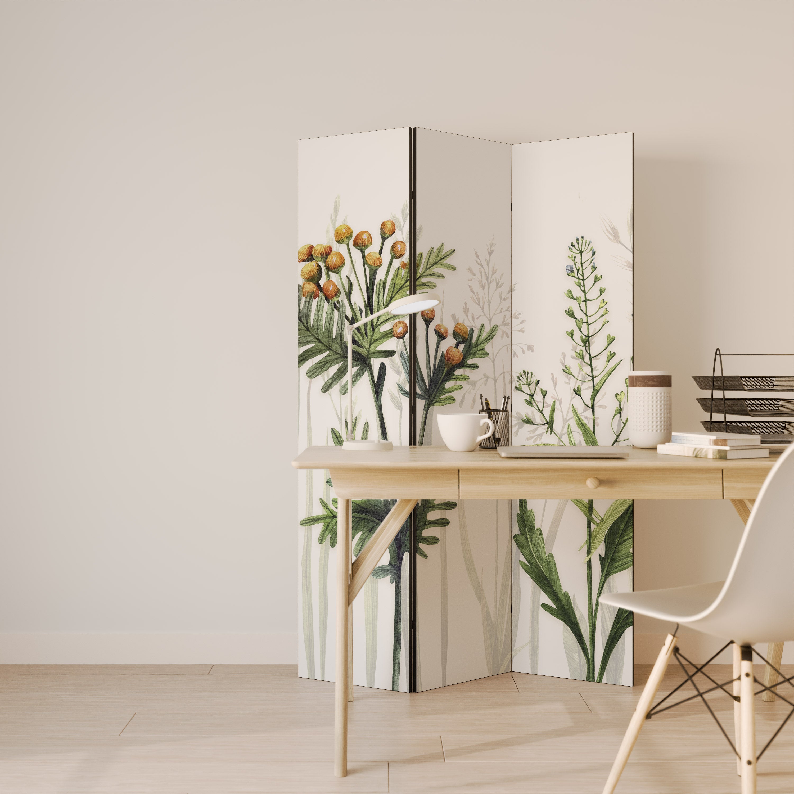 HERBAL DREAM Decorative 3-Panel Room Divider