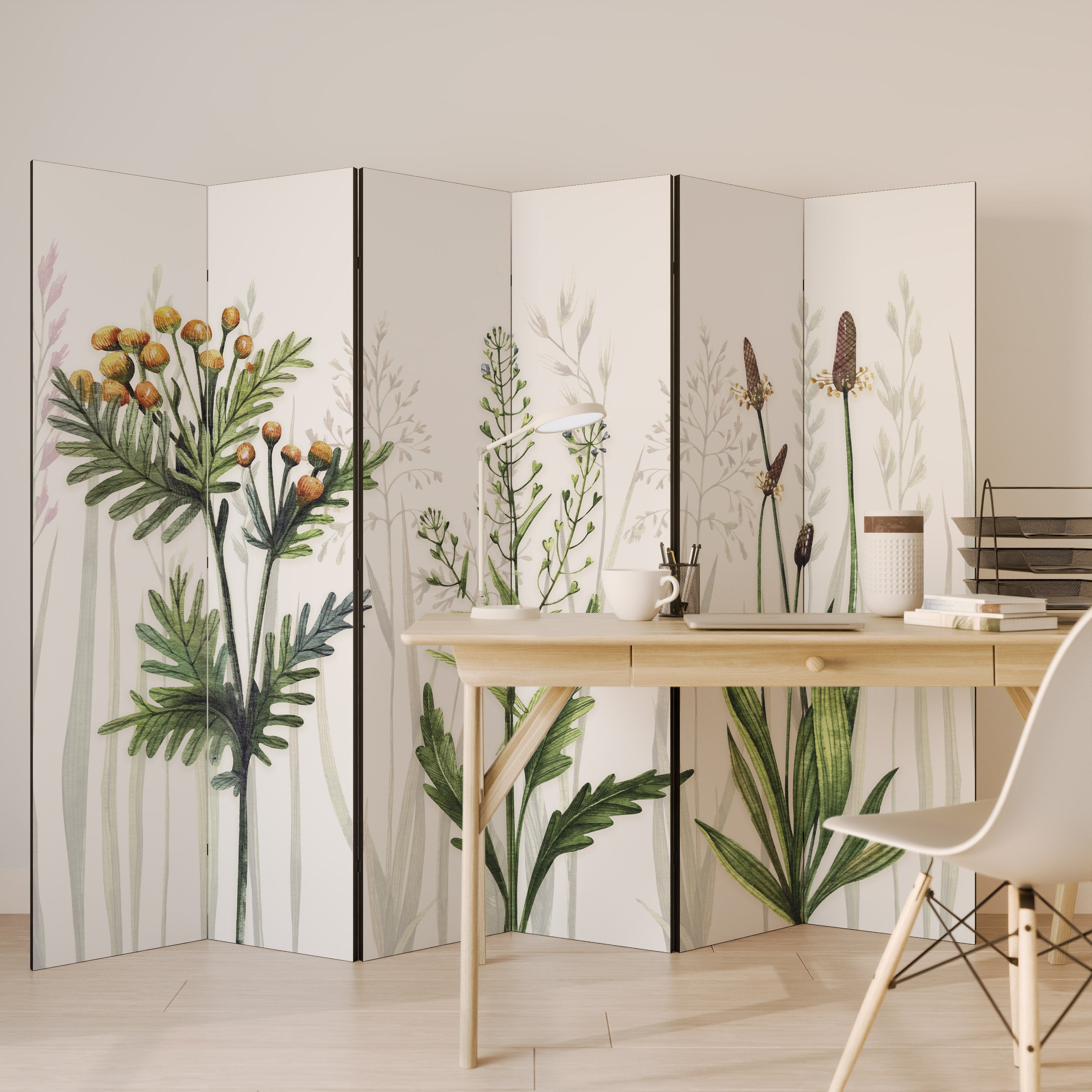 HERBAL DREAM Decorative 6-Panel Room Divider