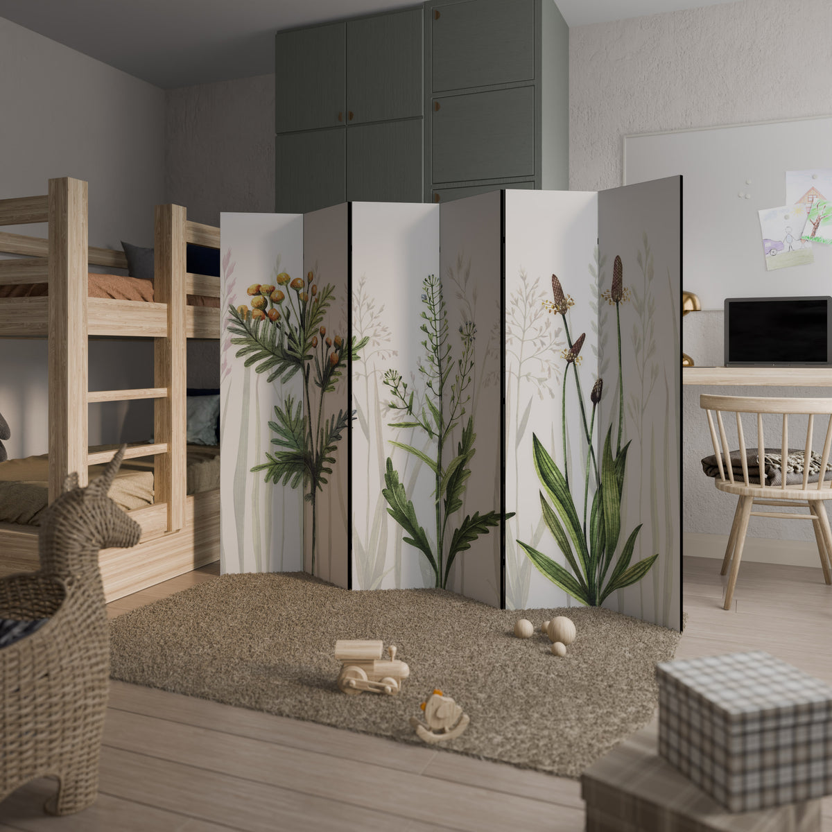 HERBAL DREAM Biombo de 6 paneles