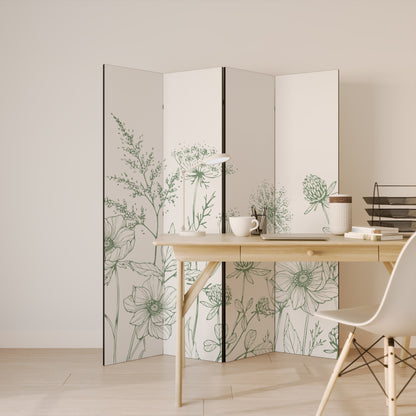 WILDER BEAUTY Biombo de 4 paneles
