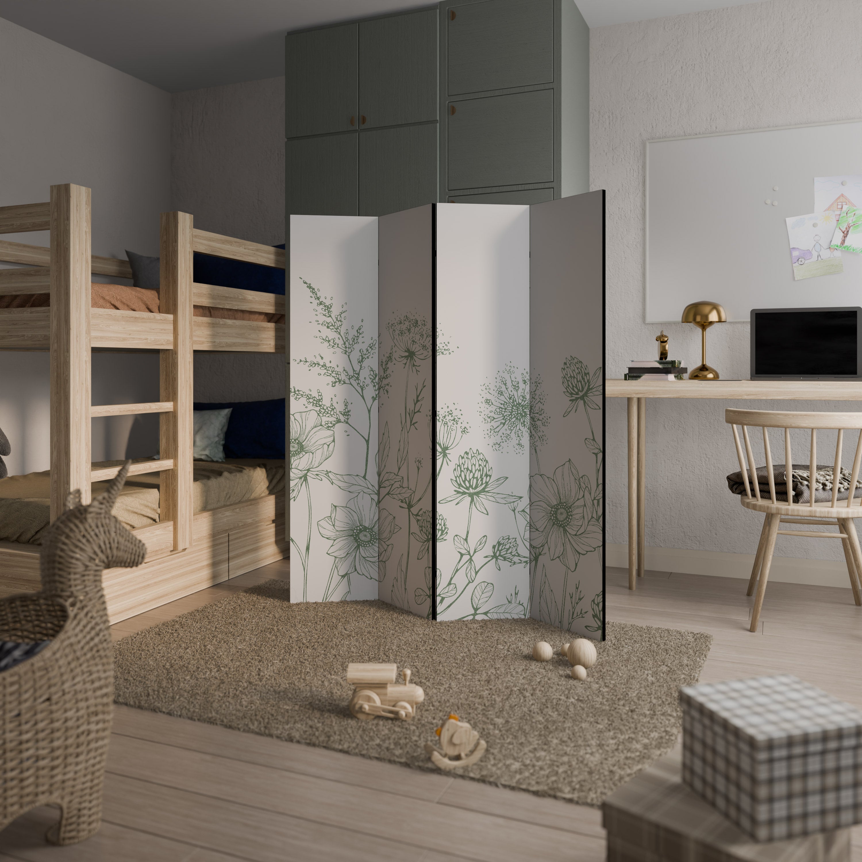 WILDER BEAUTY Decorative 4-Panel Room Divider