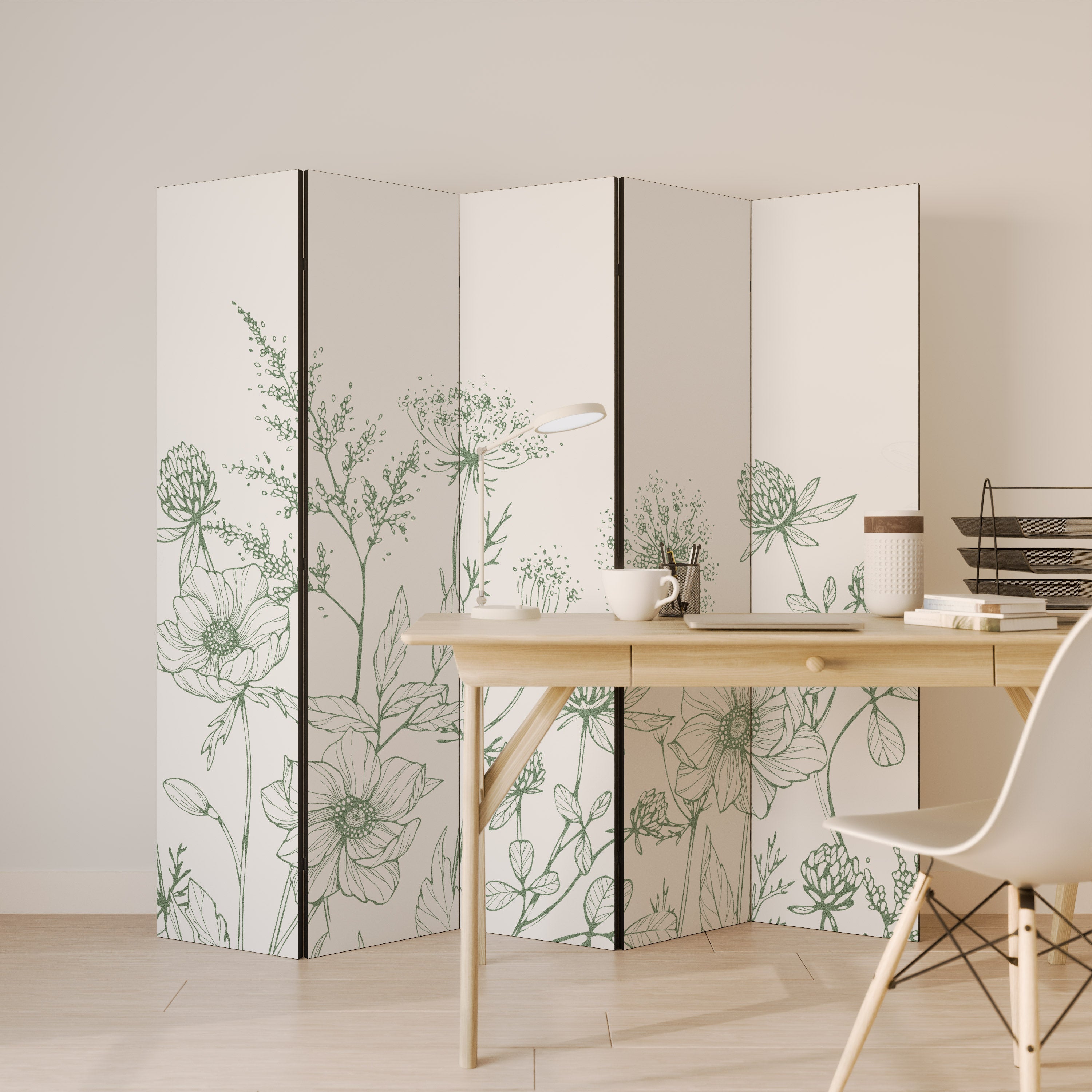 WILDER BEAUTY Decorative 5-Panel Room Divider