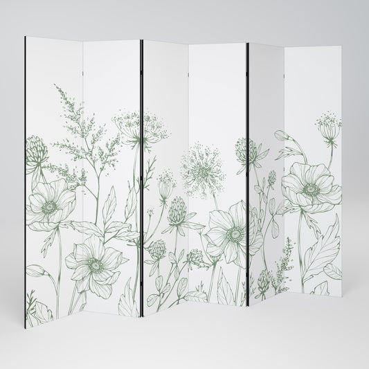WILDER BEAUTY Biombo de 6 paneles