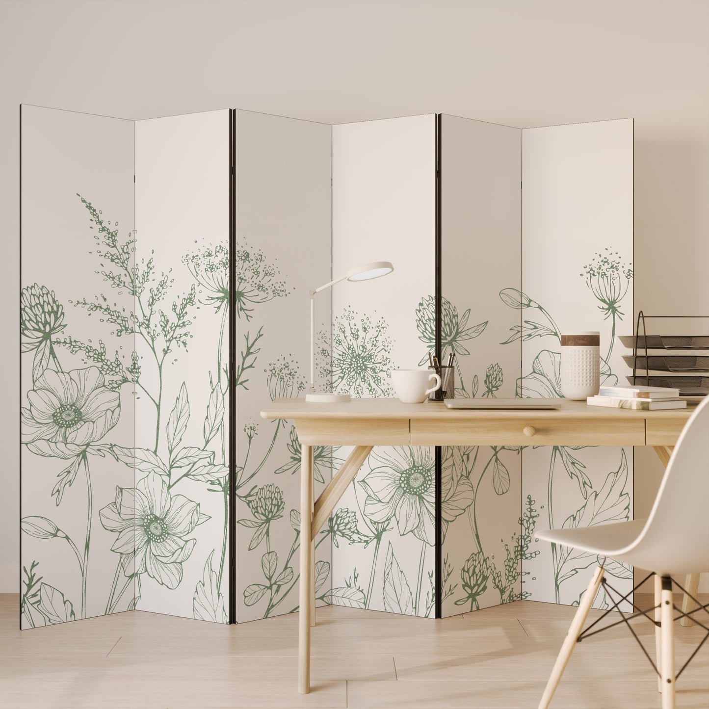 WILDER BEAUTY Biombo de 6 paneles