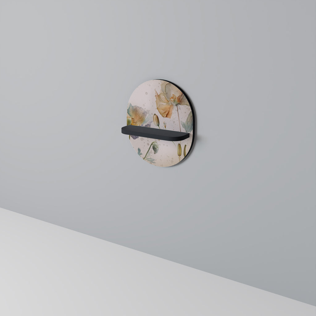 SOFTEN POPPY Oval Art Shelf In Black Finish