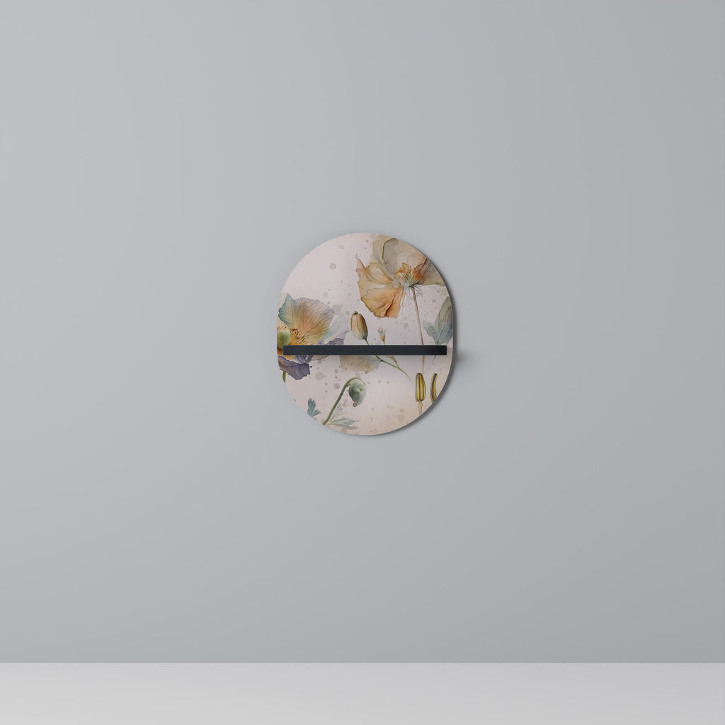 SOFTEN POPPY Oval Art Shelf In Black Finish