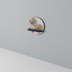 SOFTEN POPPY Round Art Shelf In Black Finish