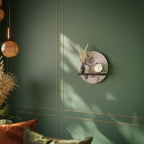 SOFTEN POPPY Round Art Shelf In Black Finish