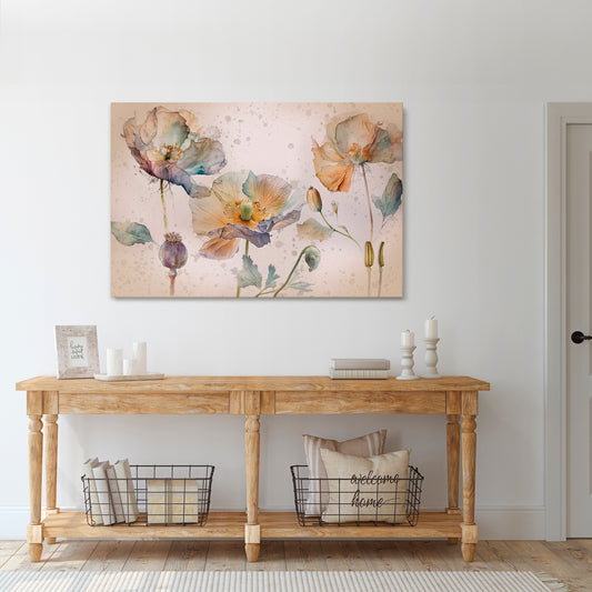 SOFTEN POPPY Cuadro en lienzo horizontal