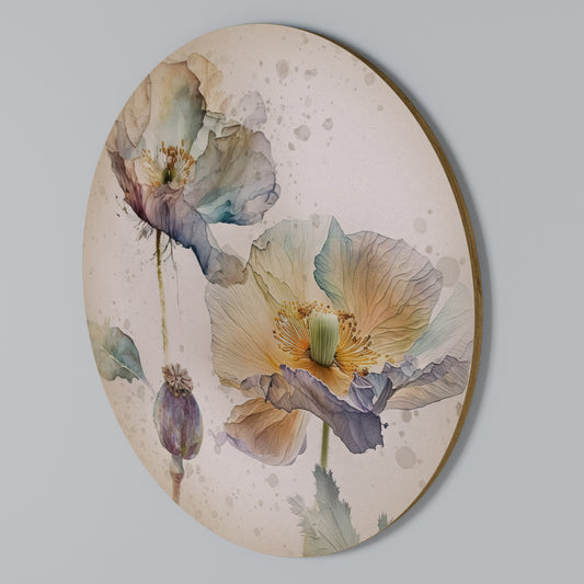 SOFTEN POPPY Arte de pared redondo