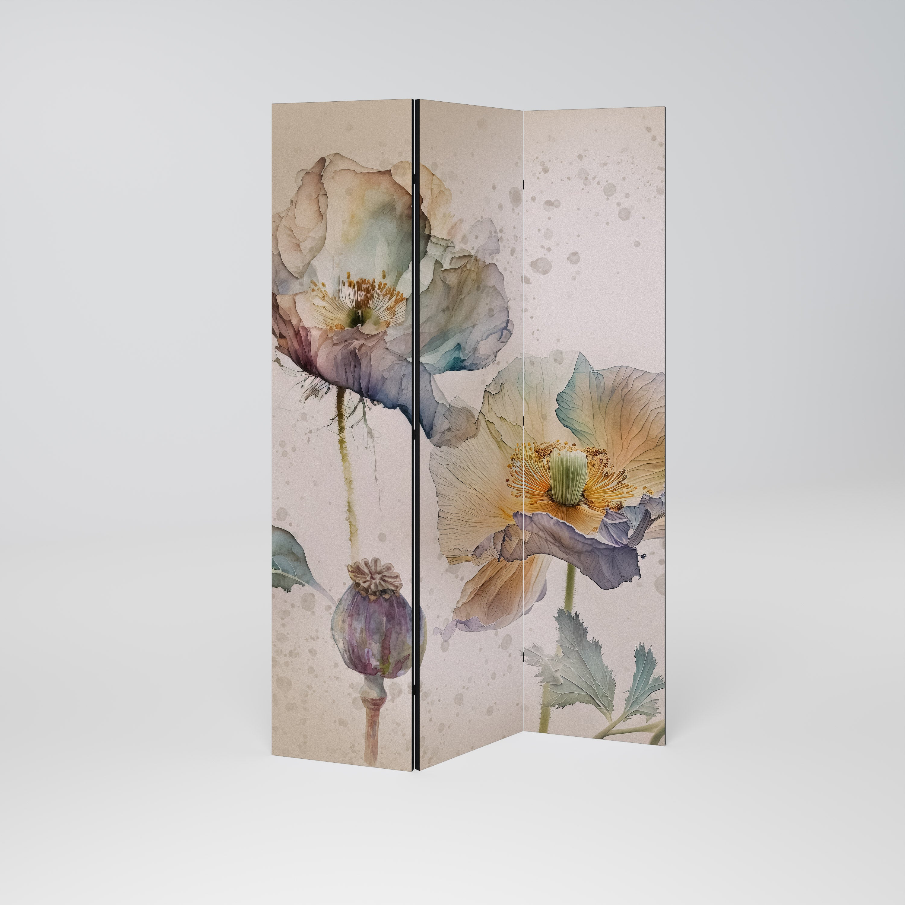 SOFTEN POPPY Biombo de 3 paneles