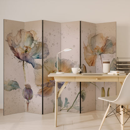 SOFTEN POPPY Biombo de 6 paneles