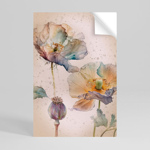 SOFTEN POPPY Póster adhesivo vertical