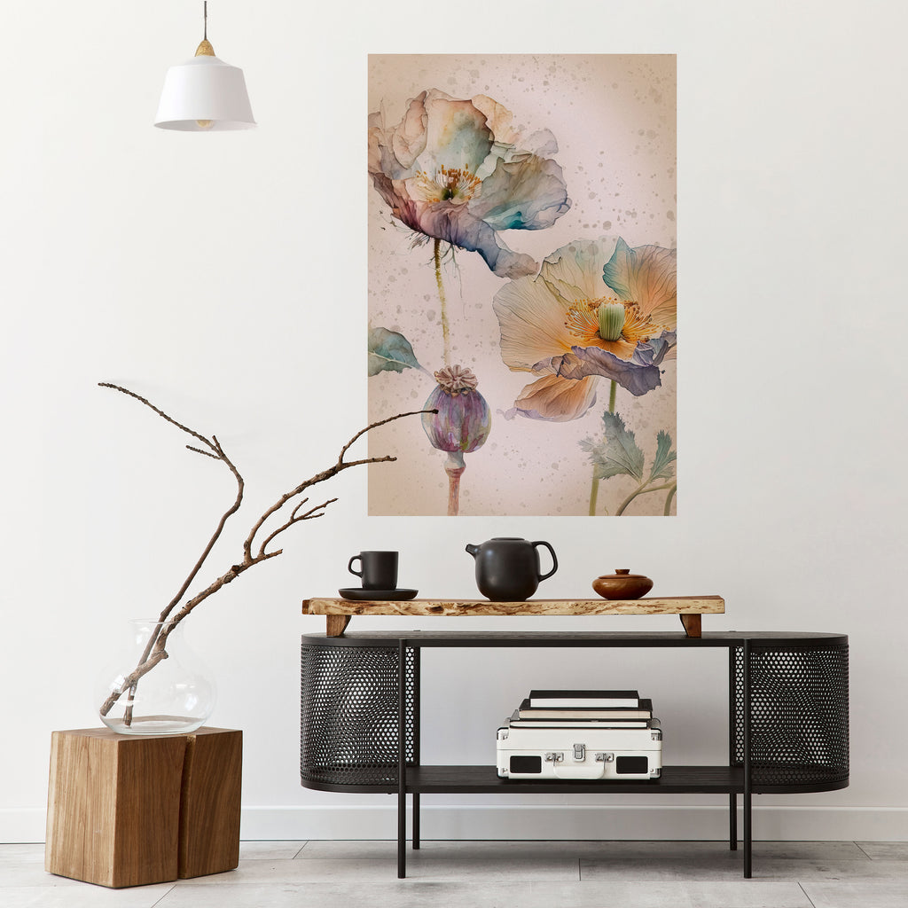 SOFTEN POPPY Peel and Stick Vertical Poster
