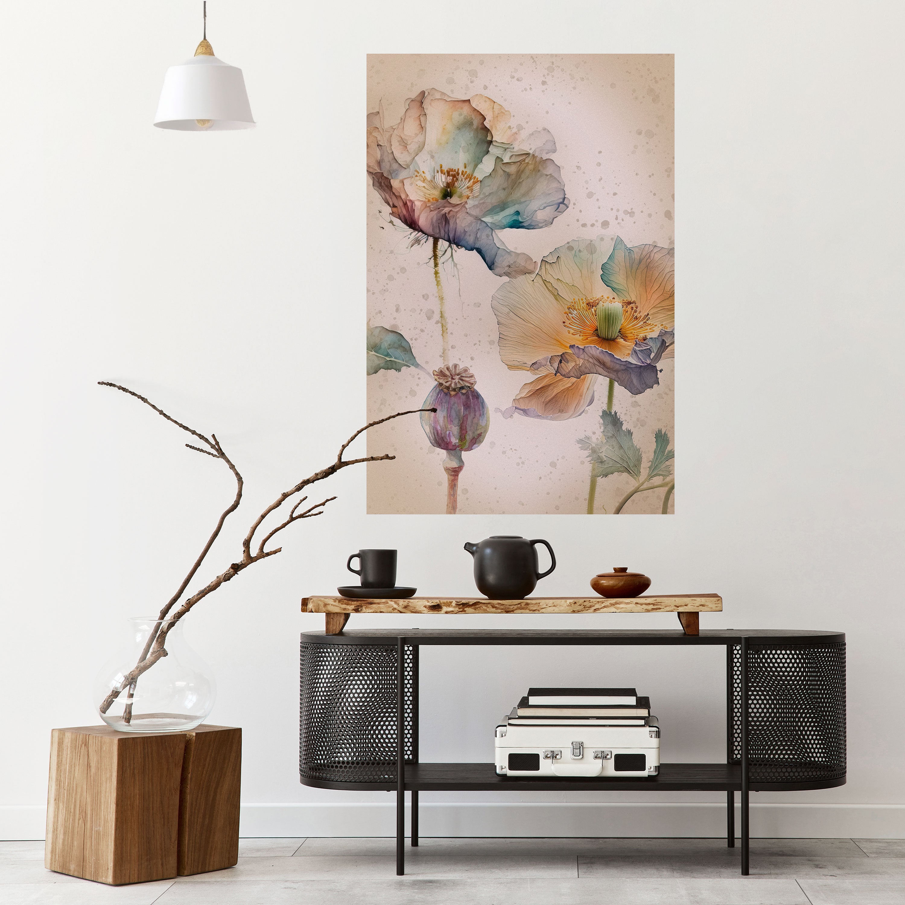 SOFTEN POPPY Peel and Stick Vertical Poster