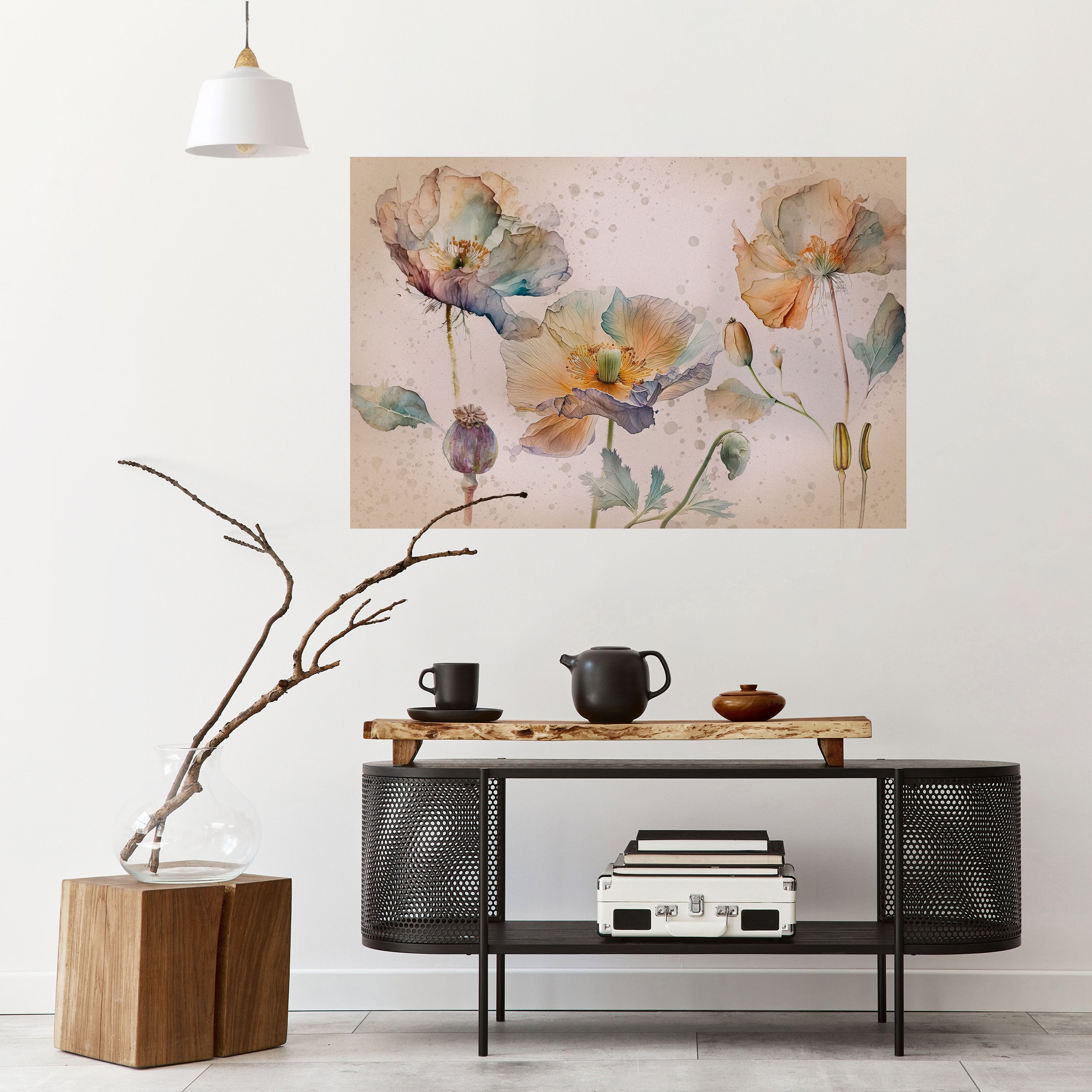 SOFTEN POPPY Peel and Stick Horizontal Poster